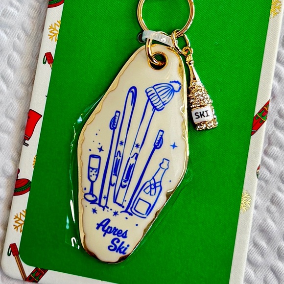 Snowflake Ski Beaded Zipper Pouch + Piper K Bag Charm Set | Apres Ski | Blue - Picture 5 of 6